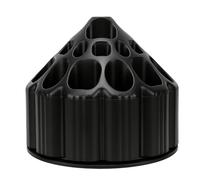 Generic Organisateur de Barbier Rotatif à 360°, Support de Peigne à Ciseaux de Salon en ABS Multi-fentes de Grande capacité avec Base Pivotante, Support de Rangement Professionnel (BLACK)