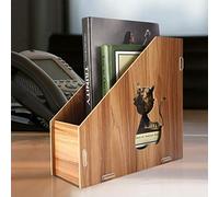 Generic Organisateur de Bureau en Forme de Chat Moderne, Support élégant, Trieur de Fichiers en Bois pour le Bureau et la Maison, 25x10x24cm
