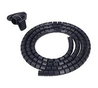 Generic Organisateur de Câbles en Spirale, Tube Métallique Flexible et Résistant à l'usure pour la Maison, Le Bureau, TV, DVD, PC, Gestion des Câbles, Noir, 20 Mm, 1 X Clamp/Holder (2m)