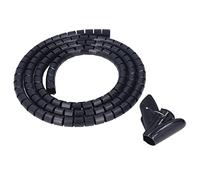 Generic Organisateur de Câbles en Spirale, Tube Métallique Flexible et Résistant à l'usure pour la Maison, Le Bureau, TV, DVD, PC, Gestion des Câbles, Noir, 20 Mm, 1 X Clamp/Holder (1,5 m/4,9 Pieds)