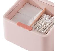 Generic Organisateur de Cosmétiques à Double Grille en Plastique de qualité Supérieure, Récipient de Maquillage Anti-poussière avec Couvercle Transparent pour Coton-Tige de Maquillage, Fil Dentaire