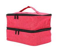 Generic Organisateur de Vernis à Ongles avec Conception à Double Couche pour Le Rangement du Kit de Manucure, Sac de Voyage en Tissu Oxford pour Outils de Nail Art, Rose Rouge, Peut Contenir 30