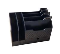 Generic Organiseur de Courrier Rack de Classement Papeterie Organiseur Enveloppes Support Lettres Organiseur Documents avec Tiroir Décor Gravé pour Bureau Mai, Noir