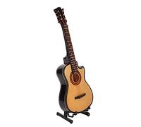Generic Ornement de Modèle de Mini Guitare, Réplique de Guitare Miniature Réaliste pour Décor de Studio de Danse, Tilleul + Plastique + Métal, 7,7 X 2,8 X 0,8 Pouces ( pan coupé 20cm)