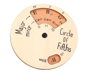 Generic Outil D'accord de Roue de Cinquième Cercle Rond, Exploration Facile D'accords pour les Joueurs de ukulélé, Maîtrise de la Musique, Bois de Pin