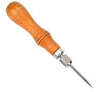 Generic Outil de Couture du Cuir - Poinçon Multifonctionnel 4 en 1 avec Manche en Bois Massif pour le Matelassage et les Trous de Matériaux épais - Tête en Acier Durable