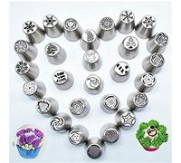 Generic Outil de Décoration de Gâteau à Buse Russe pour Sapin de Noël en Acier Inoxydable, Durable et Facile à Nettoyer, Fonctionne avec un Coupleur et des Sacs Standards ou Grands, Idéal pour les (5)