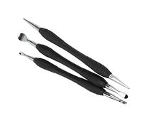 Generic Outil de Frottement de Presse en Cuir Durable, Outils de Modélisation D'artisanat du Cuir en Acier Inoxydable, 3 Pièces pour les Professionnels de L'artisanat du