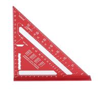Generic Outil de Mesure d'angle de Règle de 45 à 90 Degrés à Double échelle de en Alliage d'aluminium de 7 Pouces pour la Menuiserie, le Travail du Bois, la Toiture avec Table de Conversion (rouge)