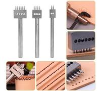 Generic Outil de Poinçonnage D'espacement 3 Pièces pour des Trous Parfaits dans le Cuir, Utilisation pour la Sculpture du Cuir de 4mm 5mm 6mm 8mm (Espacement 4mm (2+4+6))