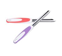 Generic Outil de Retrait de Noyau de Fruit en Acier Inoxydable, Fournitures de Cuisine à Lame Lisse pour Fruits Poivrons, 2 Pièces Orange Violet 9,8x1,2 Pouces