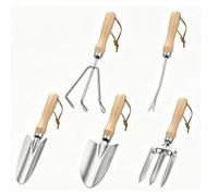 Generic Outil Ergonomique D'extraction des Mauvaises Herbes, Kit de Truelle de Jardin en Acier Inoxydable pour la Plantation et Le Désherbage, 6 Pièces avec Pochette en Tissu Oxford (6PCS)