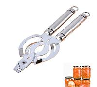 Generic Ouvre Bocal Multifonction Ouvre Boîte Manuel Poignée Confortable pour Bouteilles Bocaux et Boîtes Matériau PP Acier Inoxydable Longueur 26cm (Argent)
