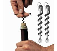 Generic Ouvre-bouteille de Vin Portable en Acier Inoxydable, Ensemble pour le Camping et les Fêtes, Tire-bouchon Multifonction Noir, Accessoire de Cuisine, 2 Pièces