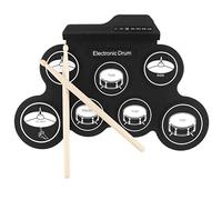 Generic Pad D'entraînement de Batterie électronique à 7 Pads avec 8 Chansons de Démonstration, 3 Rythmes, Prise Jack 3,5 Mm pour Musiciens et étudiants, Léger 16 Oz