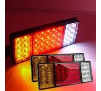 Generic Paire de 12V LED Feux Arrière 4 Fonctions Universels Pour Camion Remorque Caravane Moltifonction Feu de Position Stop Clignotant Recul, HF-A-006A