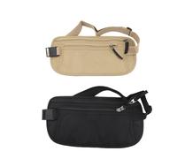 Generic Paire de Sacs Banane Fins Résistants à l'eau avec Conception Antivol pour Documents de Voyage et Sports Noir (Kaki et Noir)