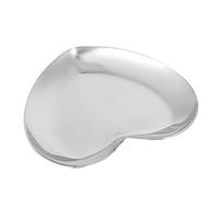 Generic Palette de Vernis à Ongles Durable en Forme de Cœur pour Mélanger, Parfaite pour les écoles de Manucure et un Usage Domestique, Plateau en Acier Inoxydable de 3,3 Pouces (SILVER)