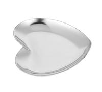 Generic Palette Nail Art en Forme de Cœur, Grand Plateau de Mélange en Acier Inoxydable pour Maquillage DIY, Idéal pour les Professionnels et les Débutants, Taille 8,5 X 8,5 Cm (SILVER)
