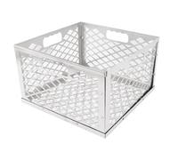 Generic Panier à Charbon de Bois en Acier Inoxydable pour Gril, Foyer Amovible de 12x12x7,5 Pouces avec Poignées, Répartition Uniforme de la Chaleur, Accessoires de Barbecue Antirouille