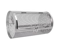 Generic Panier à Grillades Roulant en Acier Inoxydable, de Barbecue Rotative à 360 ° pour Légumes, Noix, Poivrons, Cuisson de Camping, Antirouille, Antiadhésif, Facile à Nettoyer (C)