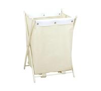 Generic Panier à Linge Pliable avec Support En Métal, Panier Ménager En Tissu Oxford, Grande Capacité, Pliable, Panier à Linge Sale, White Pu S