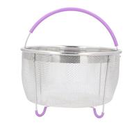 generic Panier à Vapeur Violet en Acier Inoxydable pour Autocuiseurs 6QT, Cuiseur Vapeur Multi-usage et Passoire avec Poignée, Passoire en Maille Lavable au Lave-vaisselle pour une