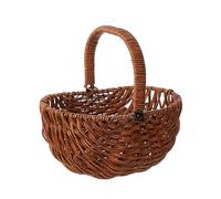 Generic Panier de En Rotin Imitation, Décoration Rustique Vide, Panier de Fleurs, Panier Tissé pour de Mariage, Marron foncé