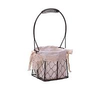 Generic Panier de Fleurs en Fer de qualité, Arrangement Floral de Mariage, Panier de Collation, Doublure épaisse pour Pique-nique, Tissu Noir en Fer (162.00)