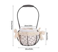 Generic Panier de Fleurs en Fer de qualité, Arrangement Floral de Mariage, Panier de Collation, Doublure épaisse pour Pique-nique, Tissu Noir en Fer (440.05)