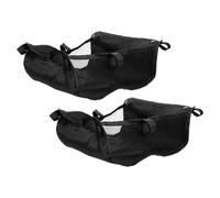 Generic Panier Inférieur pour Poussette en Tissu Oxford Noir, Paquet de Rangement Spacieux et Robuste Pochette en Maille, pour Sorties Quotidiennes, Lot de 2 Pièces