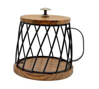 Generic Panier Porte-dosettes de Café, Fil Métallique, Porte-capsules de Café En Forme de Tasse En, Récipient pour Accessoires de Cuisine, de Bureau et de Ba, Noir