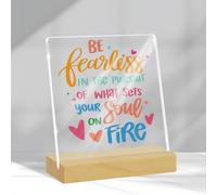 Generic Panneau de citation de motivation moderne en acrylique de 10,2 x 10,2 cm pour décoration de table, cadeaux pour femme, homme, éducateur, mentor, maman, appréciation d'anniversaire