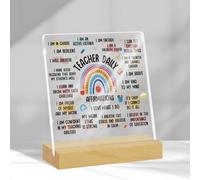 Generic Panneau de motivation en acrylique pour enseignant - 10,2 x 10,2 cm - Décoration de table moderne multicolore - Cadeaux d'auto-soins - Cadeaux pour femmes et hommes - Éducateur - Mentor