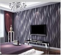 Generic Papier Peint, Papier Peint Non Tissé À Rayures Modernes Salon Chambre À Coucher Mur Fond D'Écran Ondulé/La Couleur Violette/0,53 * 10M