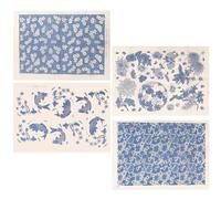 Generic Papier Transfert pour Poterie en 4 Feuilles, Application sous Glaçure, Découpe en Différentes Formes, pour Création D'objets en Argile