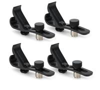 Generic Paquet de 4 Pinces de Microphone à Tambour, Support Antichoc pour Musiciens, Métal Noir Réglable + ABS 11.6x2.3x4.6cm