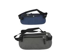 Generic Paquets de 2 Sacs Banane Durables et Imperméables pour Les Voyages en Plein Air, Les Sports, Porte-Documents en Nylon, Sangle Réglable Antivol 11,02 X 5,51 Pouces (Gris foncé et Bleu foncé)