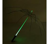 Generic Parapluie de Lampe de Poche coloré à LED pour la Marche Nocturne en Toute sécurité, Parapluie éclairé Imperméable pour Hommes et Femmes, Tissu en Polyester, Noir (Transparent)