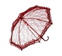 Generic Parapluie de Mariage En Dentelle pour Enfants, Petit Parasol Polyvalent et Romantique pour Spectacle sur Scène, Accessoires à Prise Confortable, Rouge