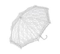 Generic Parapluie de Mariage En Dentelle pour Enfants, Petit Parasol Polyvalent et Romantique pour Spectacle sur Scène, Accessoires à Prise Confortable, Blanc