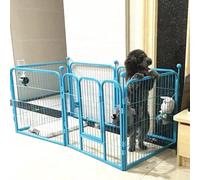 Generic Parc pliable pour chiens de petite taille - Clôture à 6 panneaux - Hauteur : 100 cm - Bleu - 160 x 80 x 80 - Convient pour 25 kg - Bleu - 160 x 80 x 80 - Convient pour 25 kg
