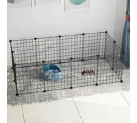 Generic Parc pour chat - Cage pour chat à faire soi-même - Enclos en métal - Cage d'exercice avec porte pour petits animaux de compagnie (C2)