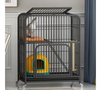 Generic Parcs pour petits animaux - Cage d'intérieur pour chat - Grande cage avec bac à litière - Enclos sur roues pour chaton - Taille : 78 x 55 x 108 cm - Couleur : 11 pièces - sagesse (6 pièces, 78