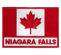 Generic Patch brodé thermocollant de voyage en forme de feuille d'érable du Niagara - 7,6 cm - Parfait pour sacs à dos, bagages, chapeaux, sacs, travaux manuels, loisirs créatifs - Taille M