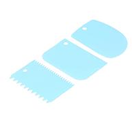 Generic pâte Grattoir à Crème pour Outil de Cuisson, Lisseur de Gâteau Sûr et Réutilisable pour Outil de Décoration de Pâtisserie 3 Pièces (BLUE)