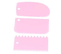 Generic pâte Grattoir à Crème pour Outil de Cuisson, Lisseur de Gâteau Sûr et Réutilisable pour Outil de Décoration de Pâtisserie 3 Pièces (PINK)
