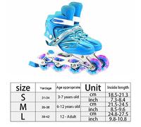 Generic Patins à roulettes 2 en 1 Ajustables avec Roues Lumineuses pour Enfants et Adultes Patinage Extérieur Matériau Respirable Taille S à L (Chaussures Flash complètes Bleues #99)