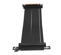 Generic PCIe 4.0 X16 Riser Cable avec Emplacements Blindés pour Une Puissance Maximale dans Les Systèmes de Refroidissement par Eau, PCIe 4.0-Conforme-Black, 1 Pack (20cm)