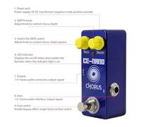 Generic Pédale de Chœur de Guitare True Bypass, Coque en Alliage de Zinc, Pédale D'effets de Guitare pour un Son Plus Riche, Pratique à la Maison